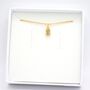 Gold Plated Clear Cubic Zirconia Rectangle Necklace, thumbnail 1 of 4