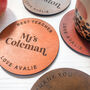Personalised Favourite Teacher Leather Coaster Gift, thumbnail 5 of 6