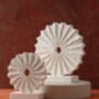 Handmade White Travertine Fan Sculptures, thumbnail 1 of 2