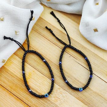 Black Beads Elegant Daily Bracelet For Kids, 2 of 5