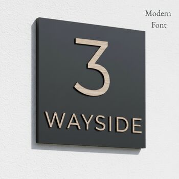 Personalised Square House Sign Options Of Design Colour, 4 of 12