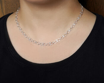 Scroll Link Chain Necklace In Sterling Silver, 3 of 3