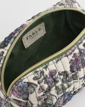 Hydrangea Small Quilted Makeup Bag, 5 of 6