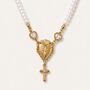 Handmade Freshwater Pearl Sacred Heart Rosary Choker, thumbnail 2 of 9