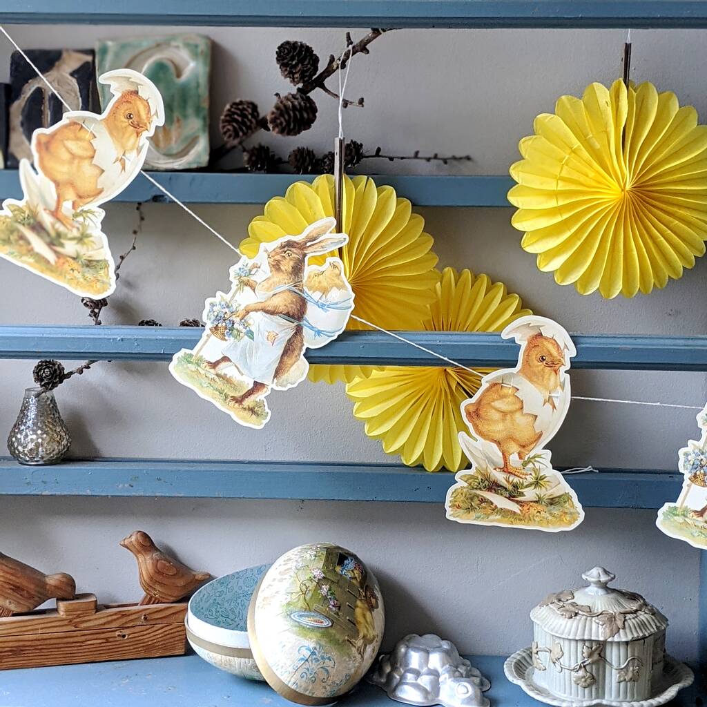 Vintage Easter Chick And Bunny Garland By The Danes