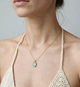 Enso Aqua Stone Necklace, 4 of 5