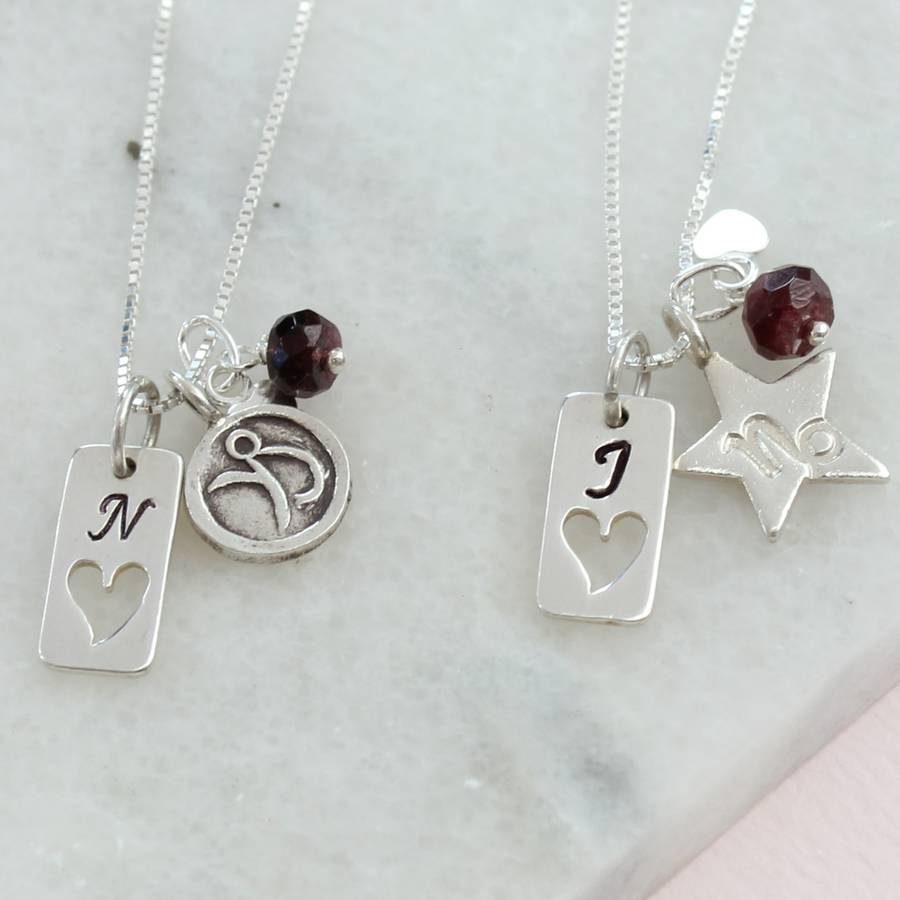 Personalised Zodiac And Silver Tag Charm Necklace By Bish Bosh Becca ...