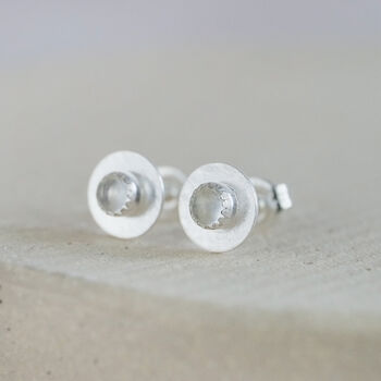 Sterling Silver Birthstone Small Disc Studs, 11 of 12