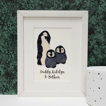 Personalised Penguin Family Embroidered Artwork, 4 of 4