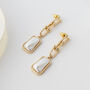 Anchor Chain And Rectangle Pearl Drop Earrings, thumbnail 1 of 3