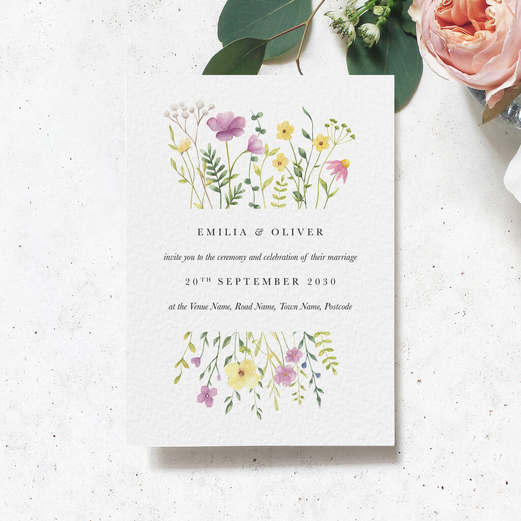 Wildflower Wedding Invitations By Wonder Wedding Stationery