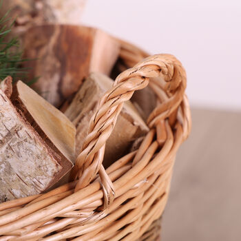 Unpeeled Log Basket With Lining, 9 of 9