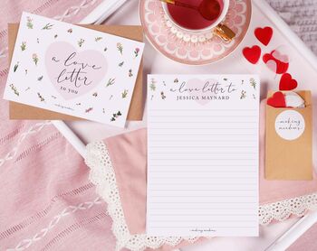 Floral Personalised Love Letter With Heart Confetti, 3 of 3