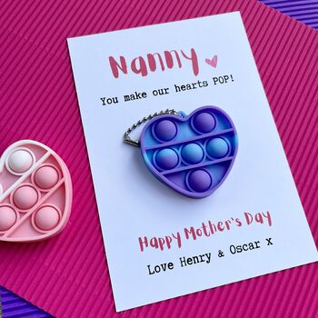 Nanny/Grandma Heart Pop Fidget Toy Mother's Day Card, 2 of 4