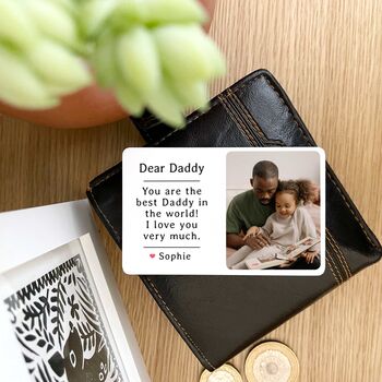 Personalised Photo Metal Wallet Card For Dad, 4 of 5