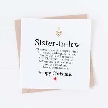 Christmas Card For Sister Or Sister In Law, 3 of 3