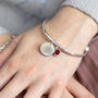 Child's Personalised Disc Birthstone Bangle, thumbnail 3 of 11