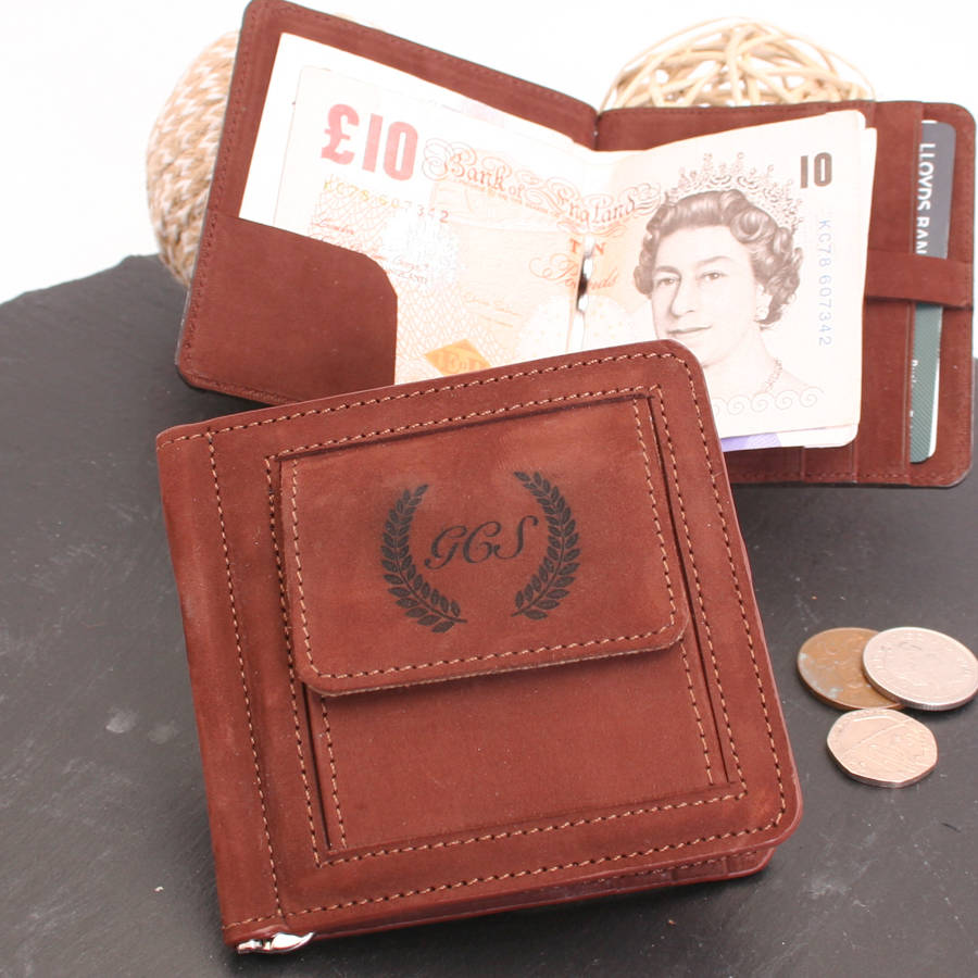 Personalised Hand Made Leather Wallet In Brown, 1 of 8