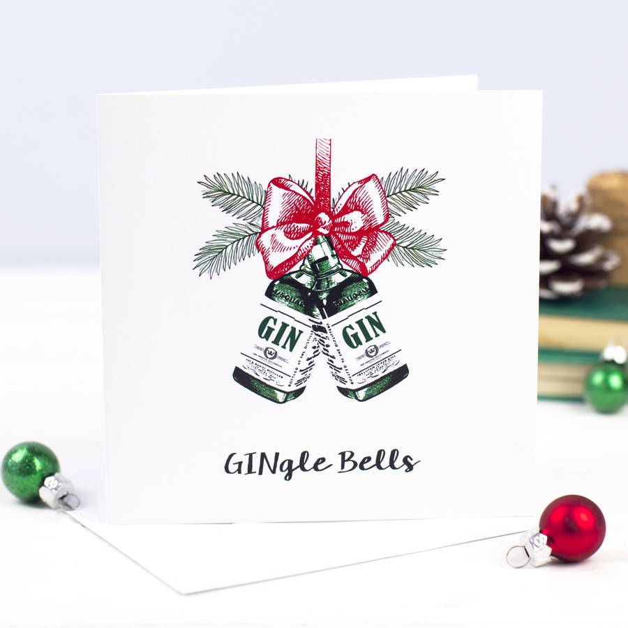 'gingle bells' gin christmas card by of life & lemons 