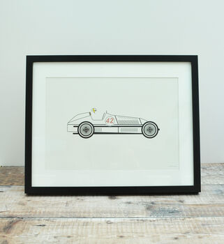 White Racing Car A4 Unframed, 2 of 2