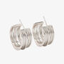Nami 925 Sterling Silver Plated Twist Hoop Earrings, thumbnail 1 of 5