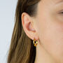 Encased Pearl Hoop Earrings In Gold Plated Silver, thumbnail 5 of 9