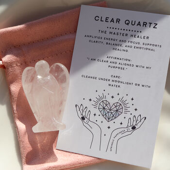 Clear Quartz Angel Crystal 4cm With Gift Bag, 3 of 5