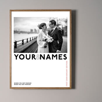 First 'Paper' Anniversary Wedding Poster, 9 of 12