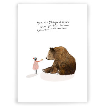 Girl And Bear Children's Illustration Wall Art Print, 3 of 5