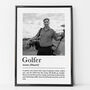 Personalised Golfer Print, Funny Golf Gift, thumbnail 1 of 6