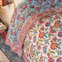 Handmade Vintage Rose Block Print Bedspread Double/King, thumbnail 9 of 10