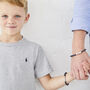 Daddy And Me Silver And Brown Leather Bracelet Set, thumbnail 2 of 3