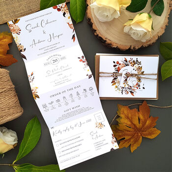 Bohemian Autumn Wedding Invitation Sample, 2 of 8