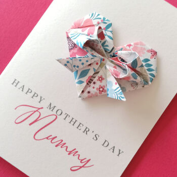 Personalised Mother's Day Floral Origami Heart Card, 5 of 10