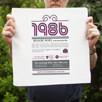 Happy 40th Birthday Gift 1986 Handkerchief Pair, 6 of 9