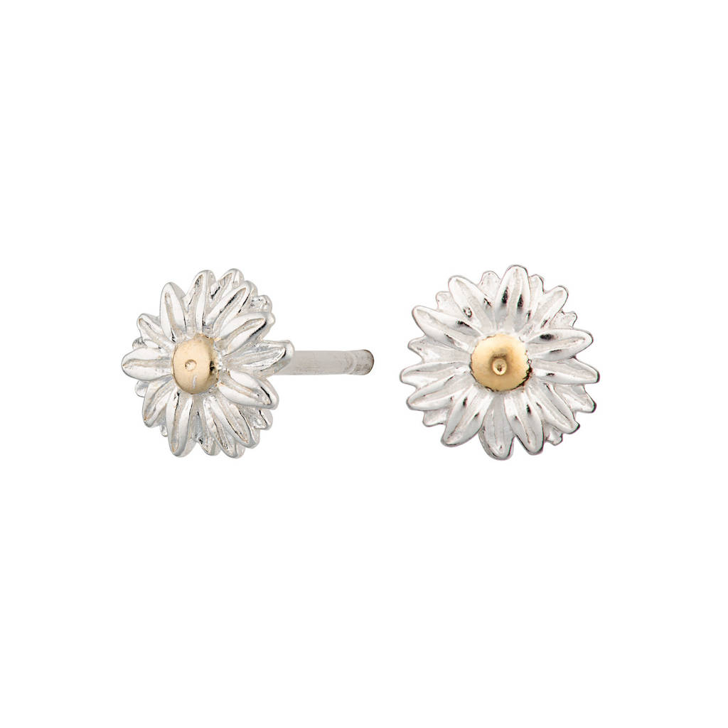 Silver Daisy Stud Earrings By Lily Charmed | notonthehighstreet.com