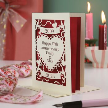 Personalised Laser Cut Anniversary Card, 3 of 12