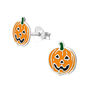Silver Halloween Earrings, Pumpkin Faces, In A Gift Tin, thumbnail 2 of 7