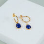 Manhattan Gold Plated And Lapis Lazuli Earrings, thumbnail 1 of 4
