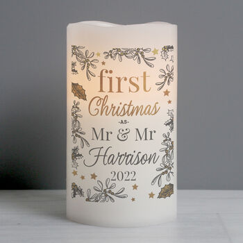 Personalised First Christmas LED Candle, 2 of 3