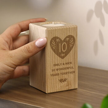 Personalised Anniversary Tealight Holder Gift, 2 of 4