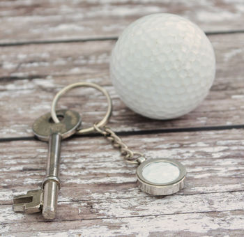 Genuine Golf Ball Silver Keyring, 3 of 3