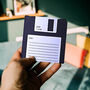 Funny Retro Pvc Floppy Disk Coaster Black, thumbnail 1 of 2