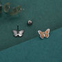 Sterling Silver Monarch Butterfly Stud Earrings, thumbnail 5 of 11