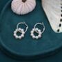 Pearl Wreath And Hoop Earrings Sterling Silver, thumbnail 3 of 9