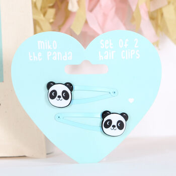 Panda Hair Clips And Personalised Bag, 2 of 2