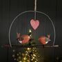 Robin Love On A Perch Hanging Decoration, thumbnail 1 of 3