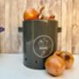 Grey Metal Onion Storage Tin – Breathable Container, thumbnail 7 of 7