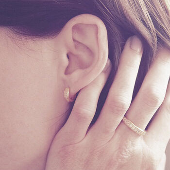 Sustainable 18 K Gold Vermeil Plated Moonstone Hoops, 2 of 2