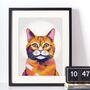 Ginger Cat Portrait Illustration Art Print, thumbnail 3 of 3